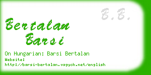 bertalan barsi business card